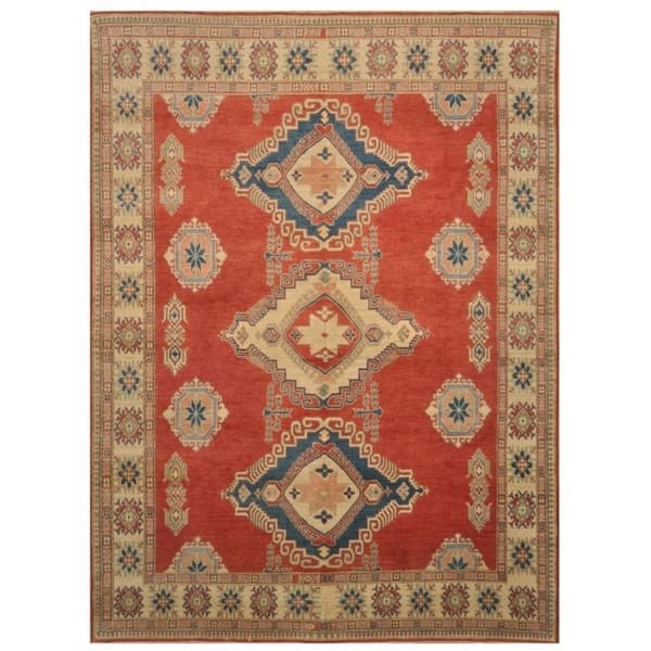 slide 1 of 3, Handmade One-of-a-Kind Kazak Wool Rug (Afghanistan) - 9'7 x 12'10