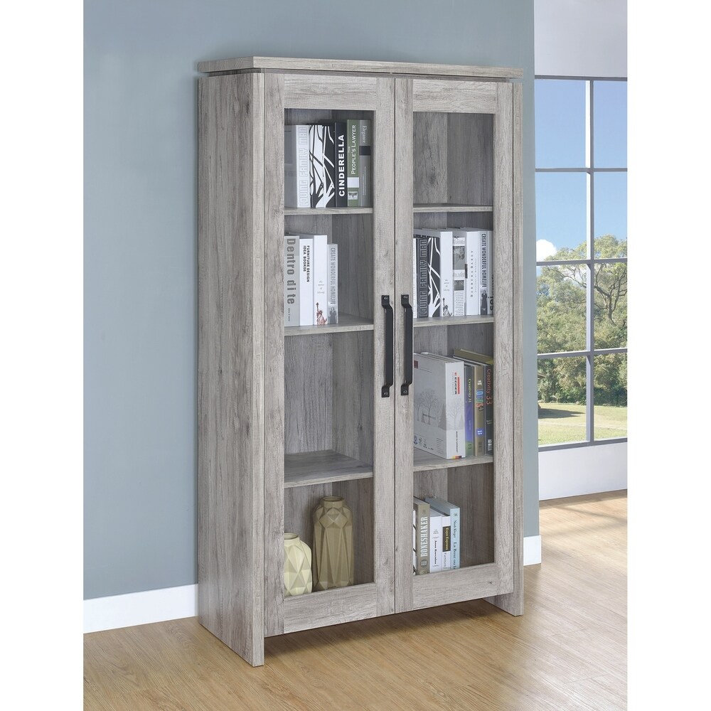 Overstock Myerson Grey Driftwood 8-shelf Tall Cabinet (Grey Driftwood)