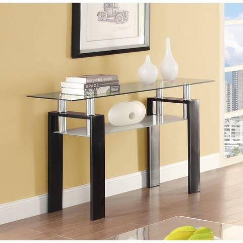 Randall Black 1-shelf Rectangular Glass Top Sofa Table