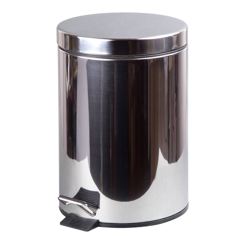 Creative Home 5 Liter Round Shaped Step On Trash Can - Silver