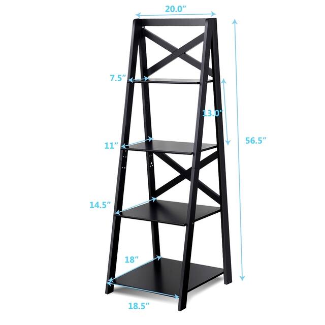 Porch & Den Strickland 4-Tier X-accent Ladder Storage Shelf