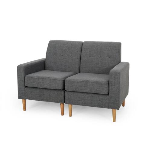 Saywer Mid-Century Modern Fabric Loveseat Sectional by Christopher Knight Home - 65.00"W x 26.25"D x 33.50"H