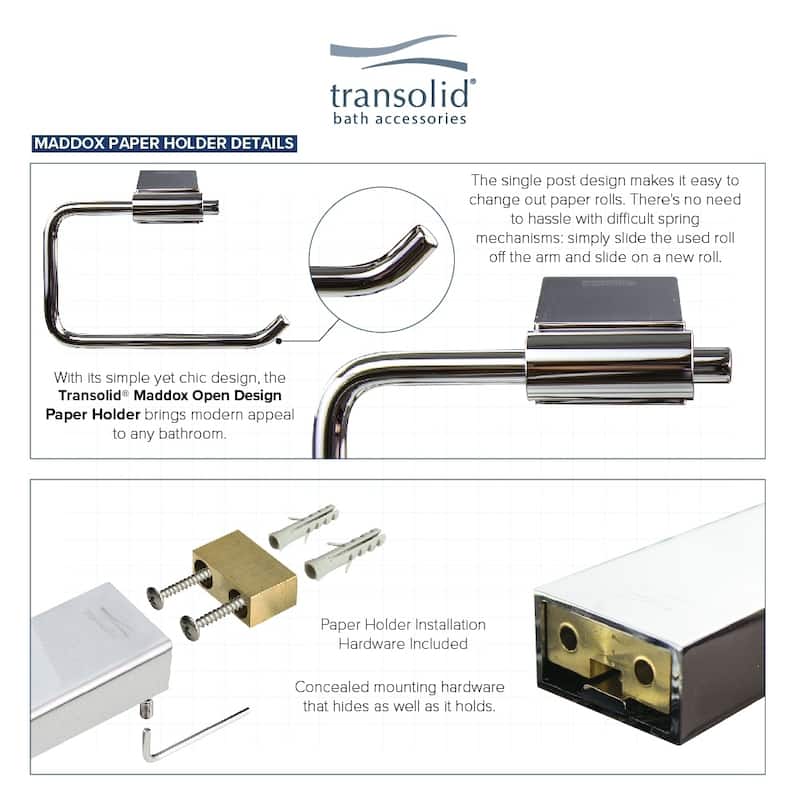 Transolid Maddox KA-MDX-4-PC 4-Piece Bathroom Accessory Kit - 2.88" x 25.91" x 0.73"