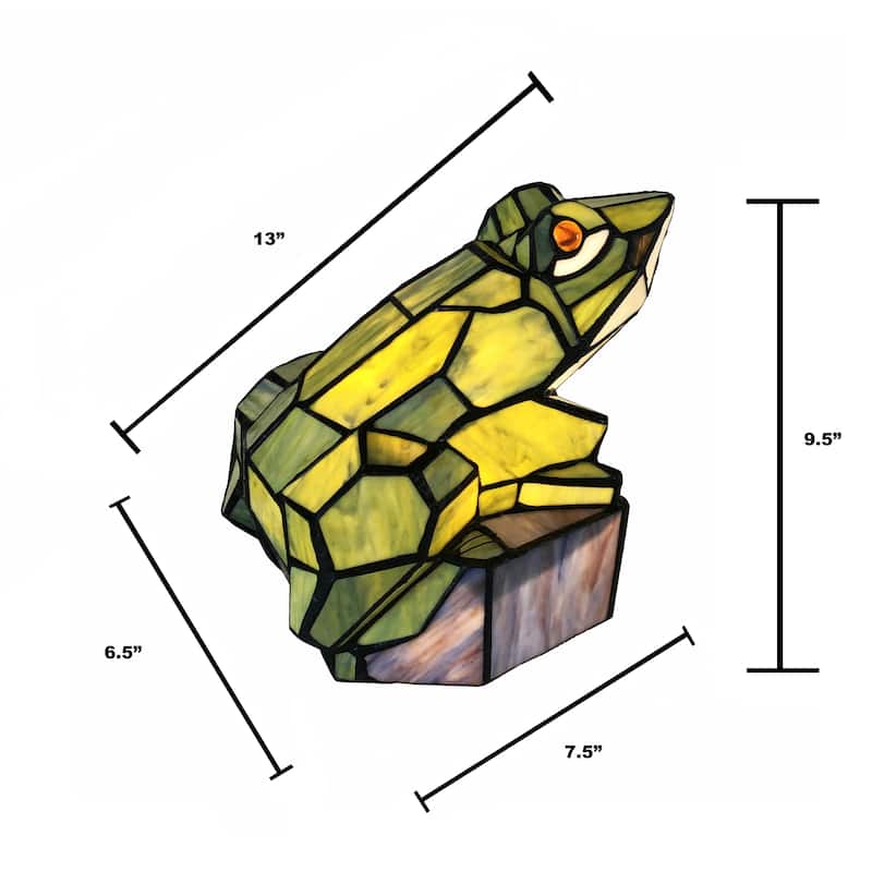 Gracewood Hollow Chee Tiffany-style Green Frog Accent Lamp/Night Light