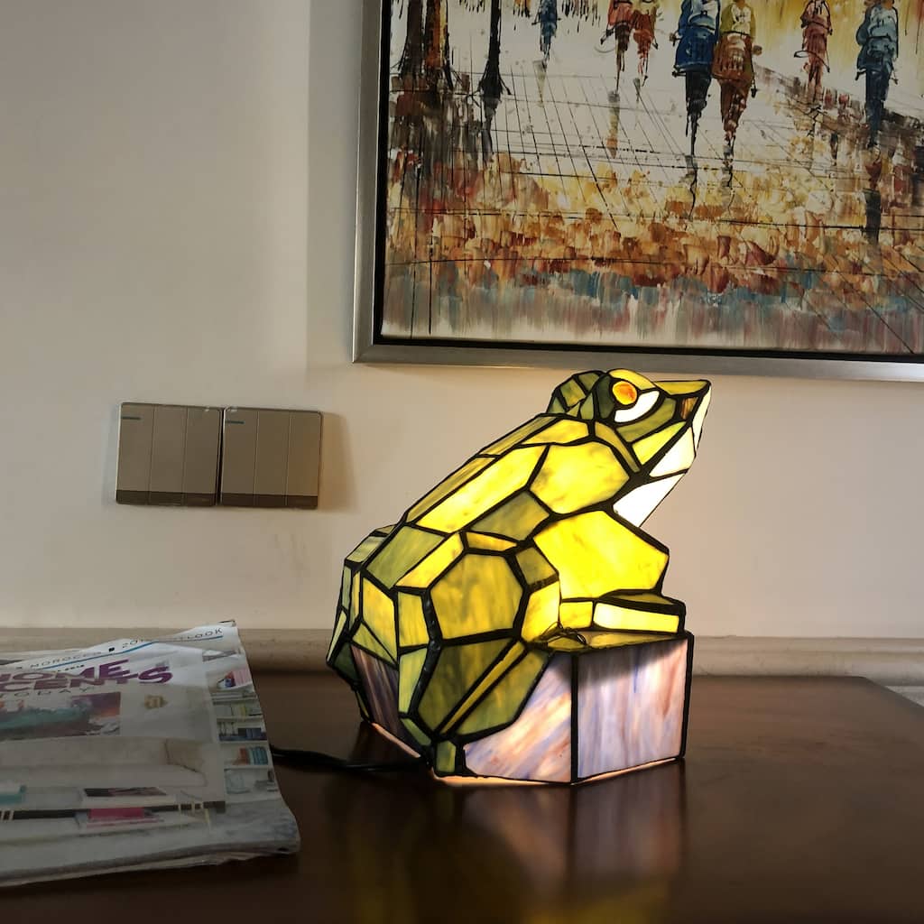Gracewood Hollow Chee Tiffany-style Green Frog Accent Lamp/Night Light