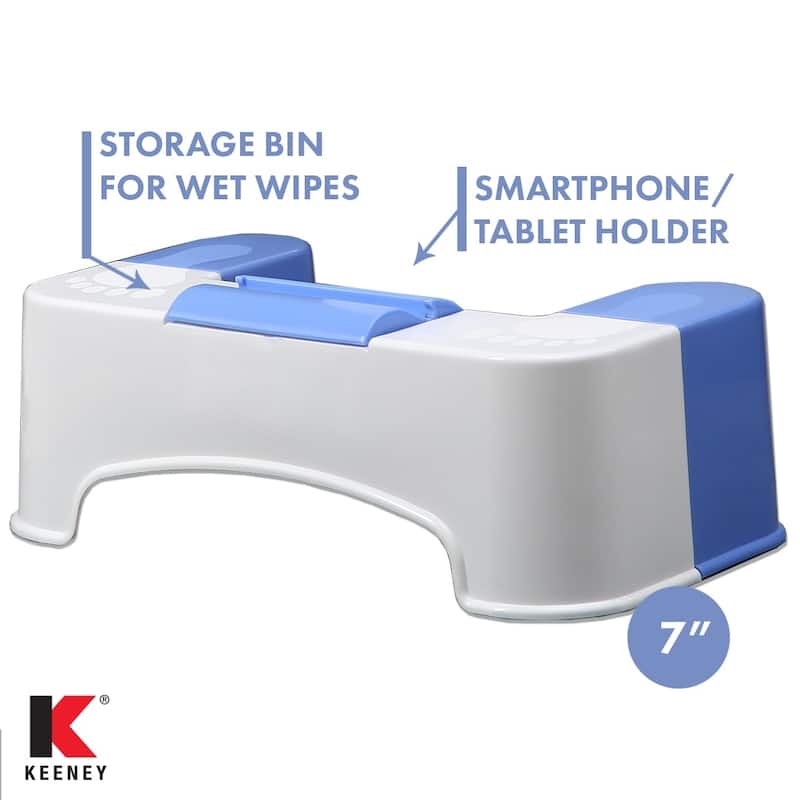 Keeney SQT1C Bathroom Toilet Stool Aid with Tissue and Cell Phone Holder