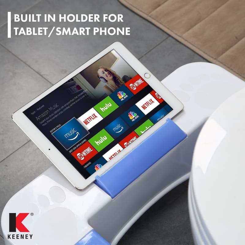 Keeney SQT1C Bathroom Toilet Stool Aid with Tissue and Cell Phone Holder