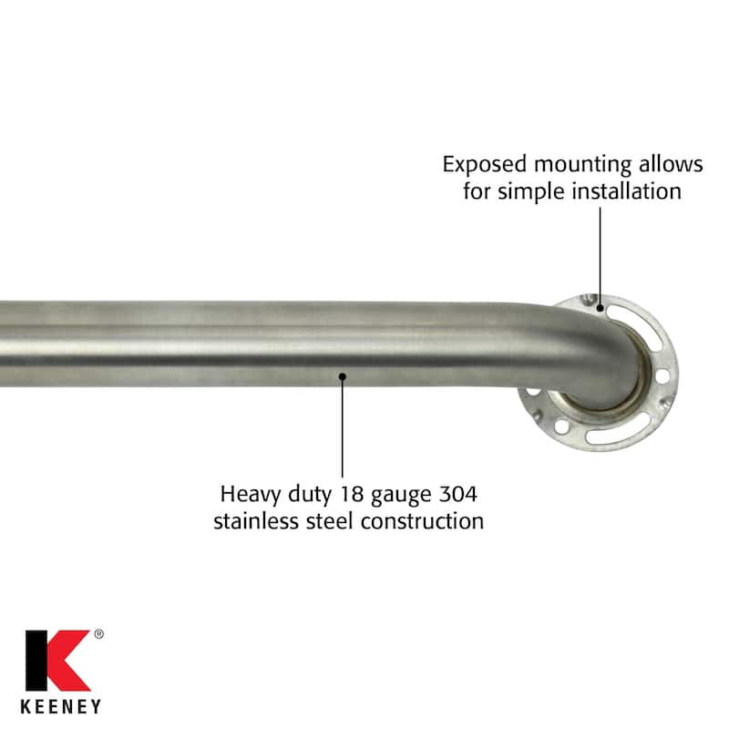 Keeney 1-1/4 in. Classic Stainless Steel Grab Bar, Exposed