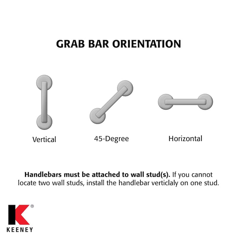 Keeney 1-1/4 in. Classic Stainless Steel Grab Bar, Concealed with Safety Grip