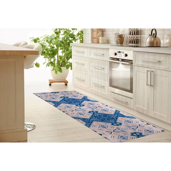 ABADEH BLUE AND GREY Kitchen Runner By Kavka Designs Overstock 30612009