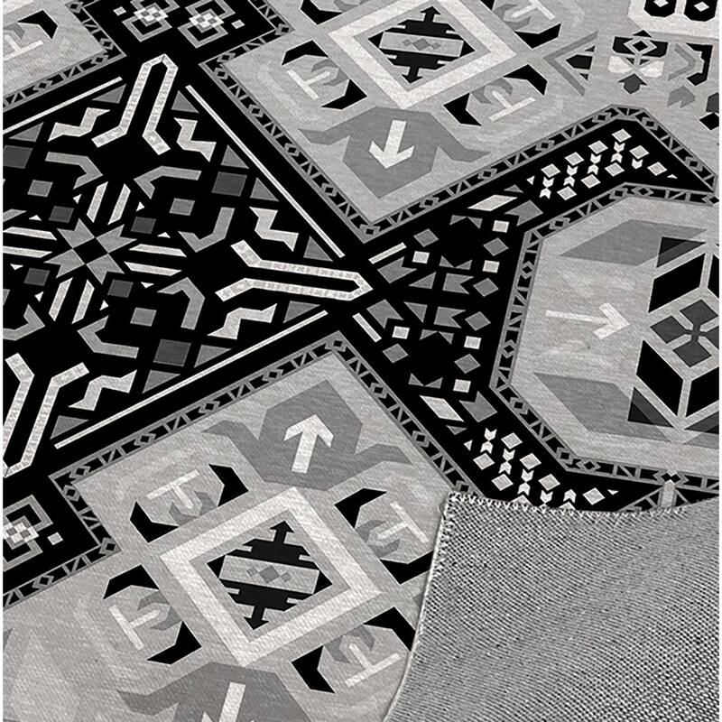 ABADEH BLACK AND WHITE Kitchen Runner By Kavka Designs Bed Bath