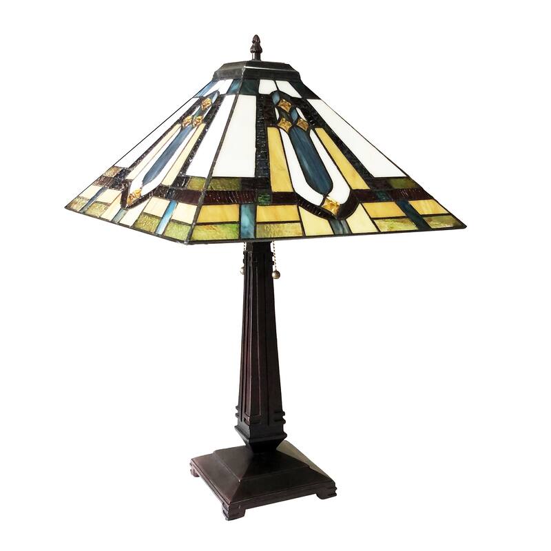 Gracewood Hollow Choden Tiffany-style 2-light Antique Bronze Table Lamp
