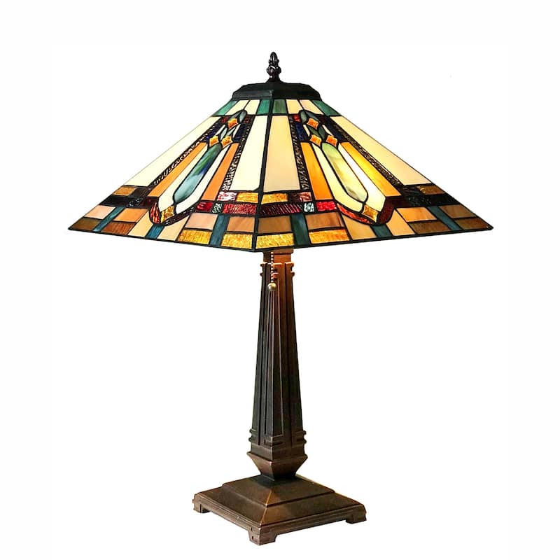 Gracewood Hollow Choden Tiffany-style 2-light Antique Bronze Table Lamp