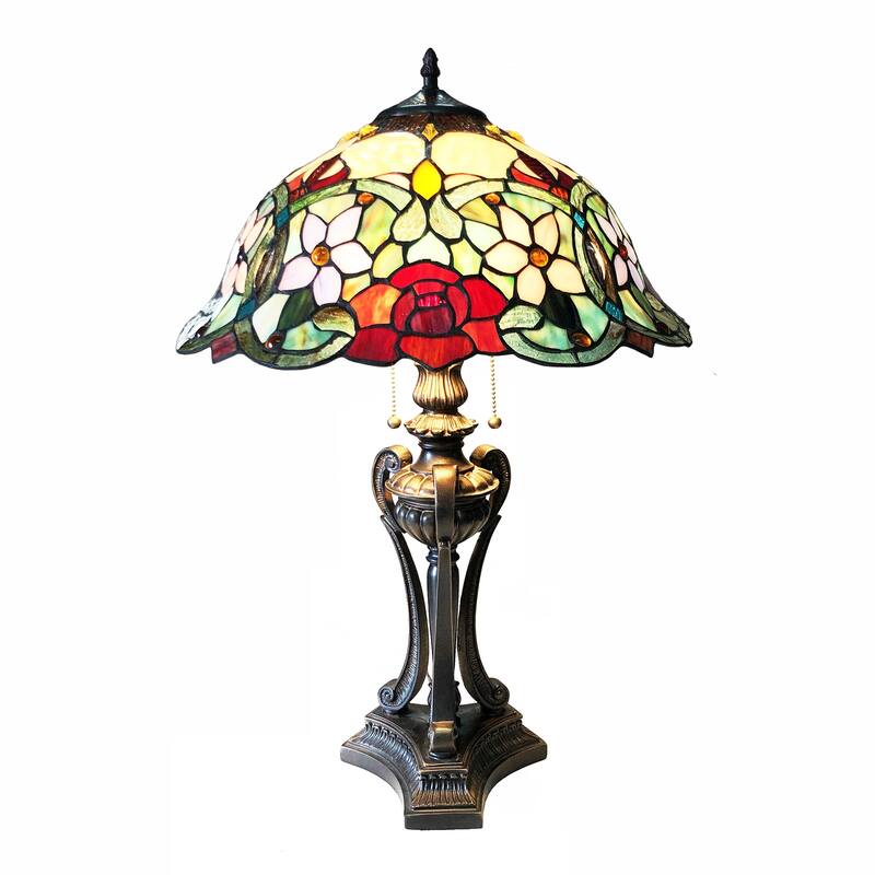 Gracewood Hollow Chang Floral Tiffany-style 2-light Antique Bronze Table Lamp