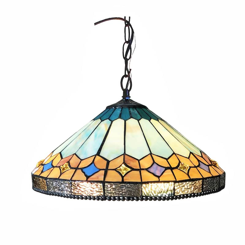 Gracewood Hollow Chennault Tiffany-style Geometric 2-light Antique 