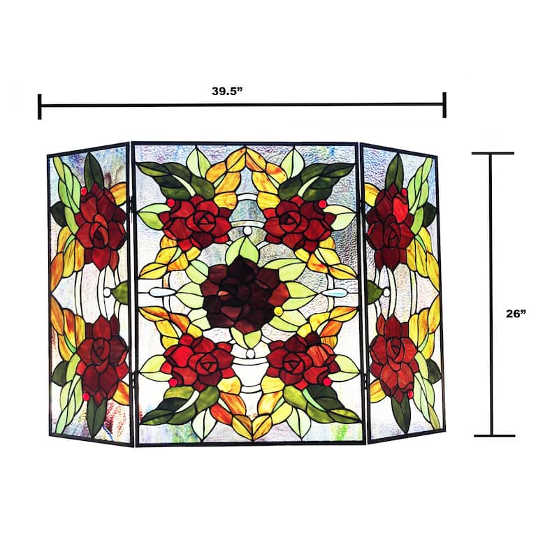 Gracewood Hollow Centina Multicolored Floral 3-panel Fireplace Screen