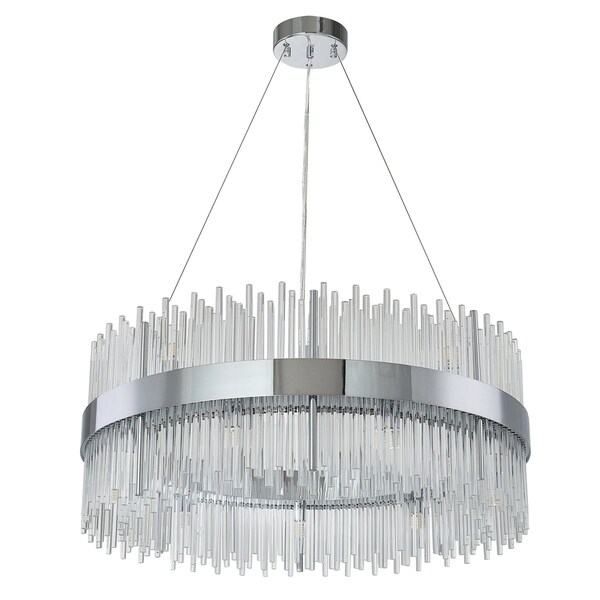 chrome and glass chandelier