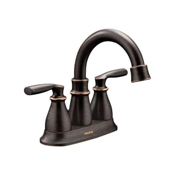 Moen Hilliard Mediterranean Bronze Two Handle Lavatory Faucet 4 in. - Bed Bath & Beyond - 30614171
