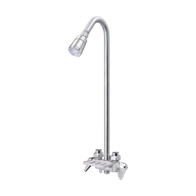Shop B K Gooseneck 2 Handle Chrome Plated Utility Shower Faucet