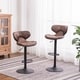 preview thumbnail 3 of 16, Carbon Loft Medway Weathered Airlift Adjustable Swivel Barstool (Set of 2) Brown