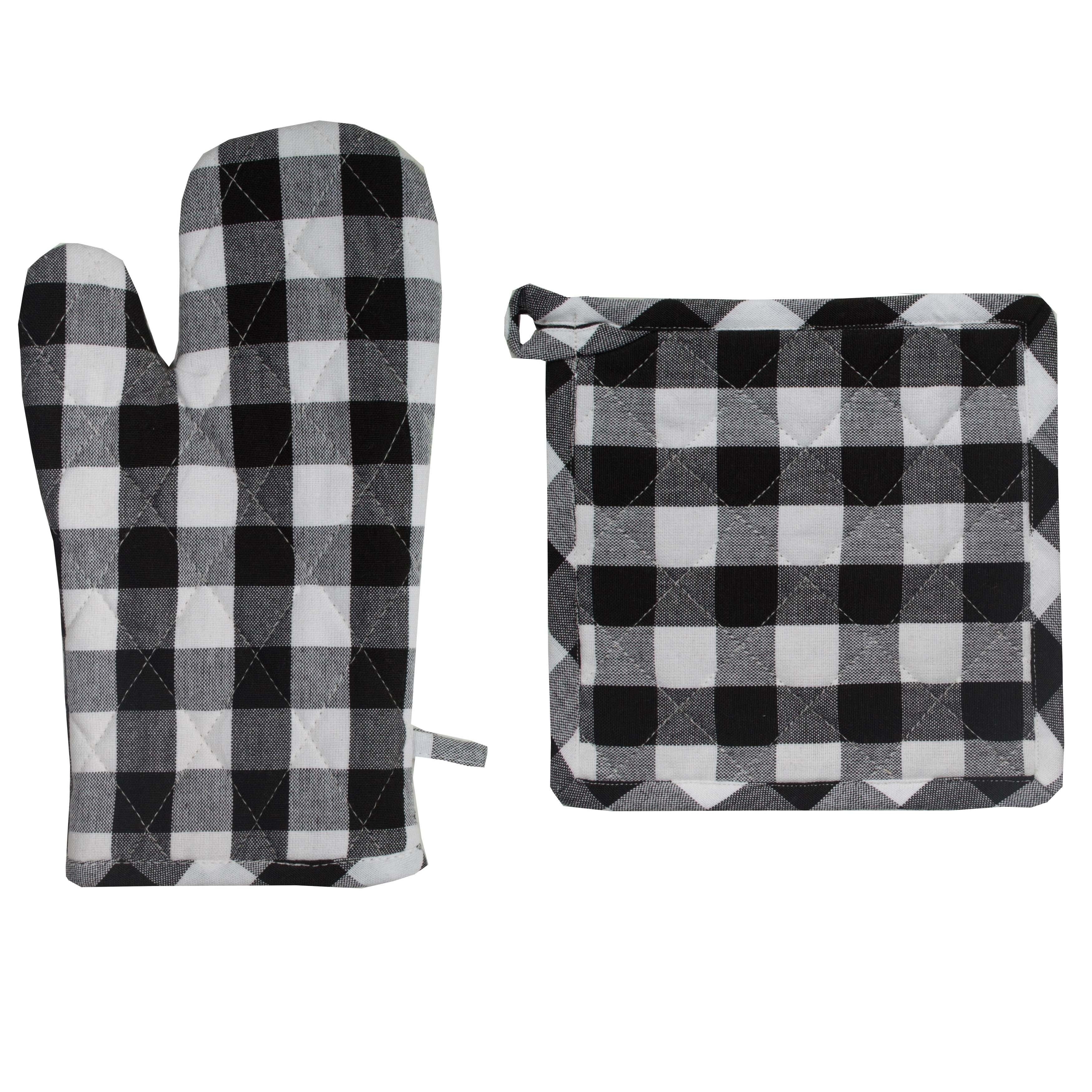 The Gray Barn Park View House Buffalo Check Hotpad and Oven Mitt