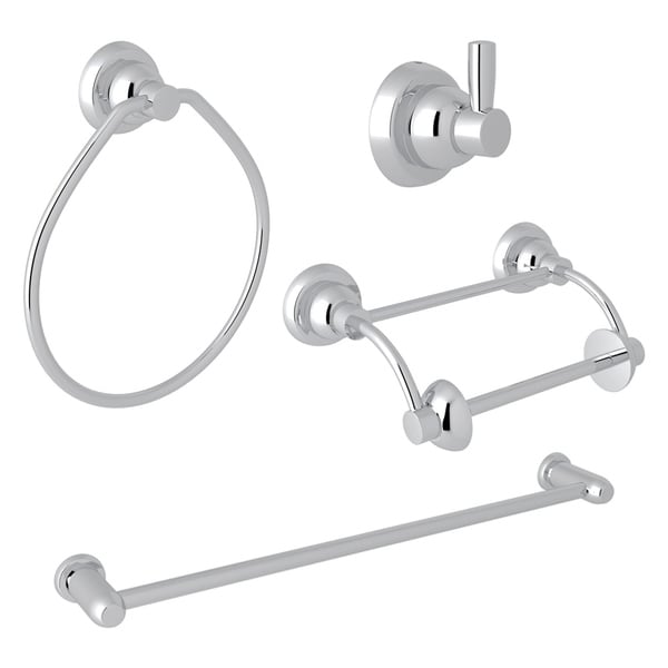 ROHL KA-PR64-4-APC Perrin & Rowe Holborn 4-Piece Bathroom Accessory Kit, Polished Chrome