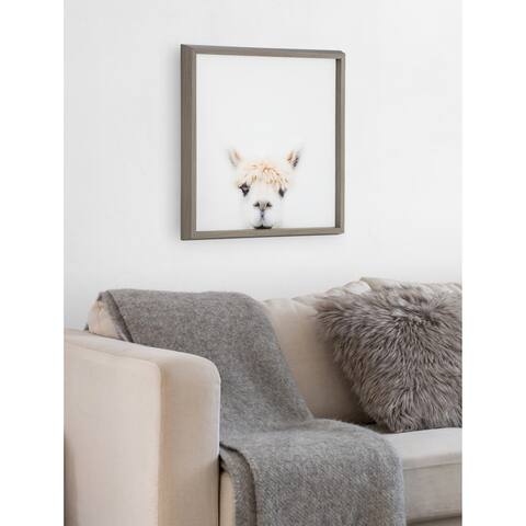 Kate and Laurel Blake Farm Animal with Bangs Framed Printed Glass By Amy Peterson