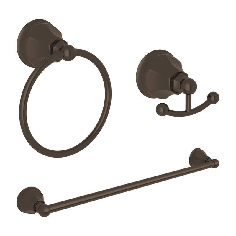 Palladian 3-Piece Bathroom Accessory Kit, Polished Chrome - Tuscan Brass