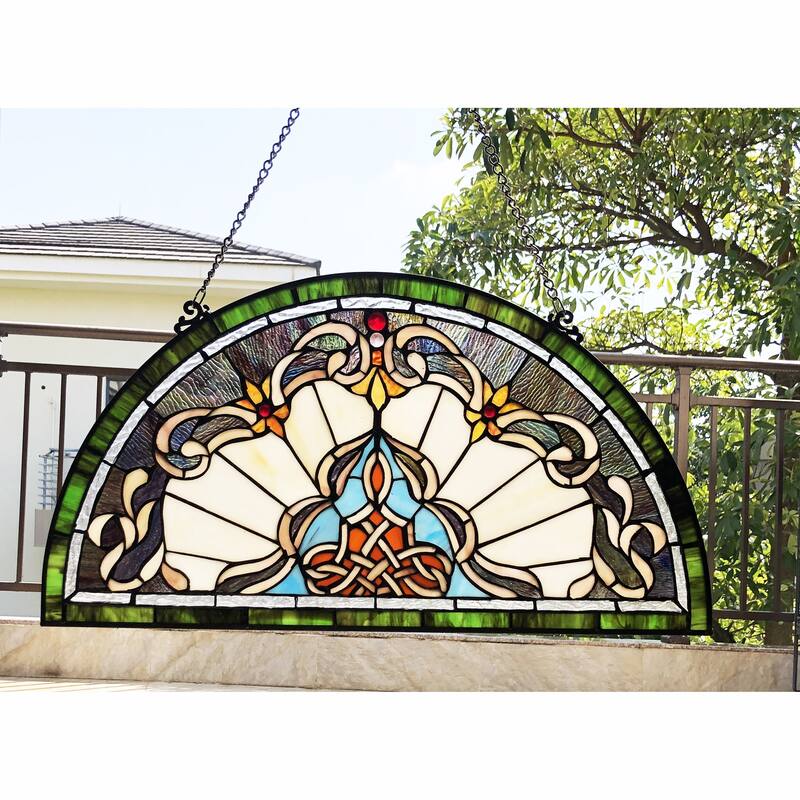 Gracewood Hollow Delapaz Half-circle Glass Window Panel/Suncatcher