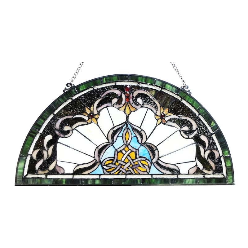 Gracewood Hollow Delapaz Half-circle Glass Window Panel/Suncatcher