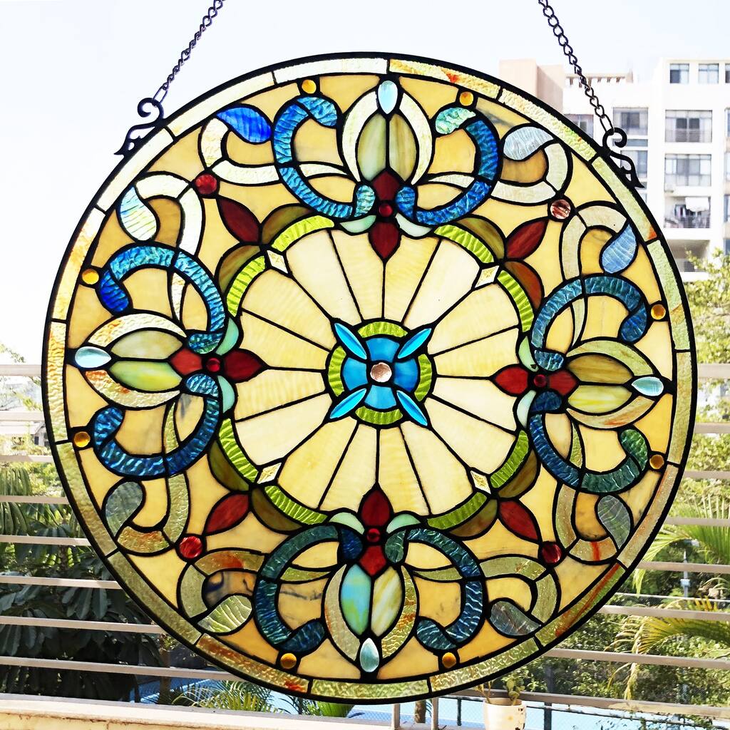 Gracewood Hollow Dilloway Circular Glass Window Panel/Suncatcher