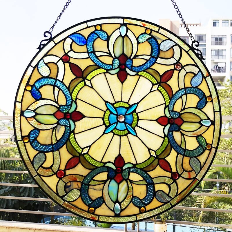 Gracewood Hollow Dilloway Circular Glass Window Panel/Suncatcher