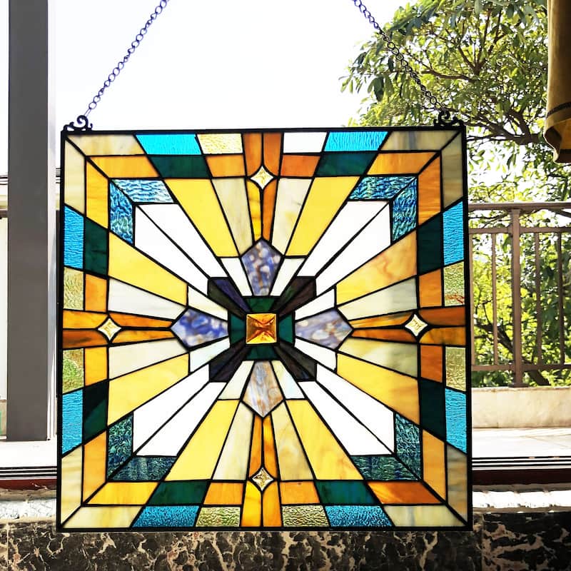 Gracewood Hollow Cao Mission-style Glass Window Panel/Suncatcher