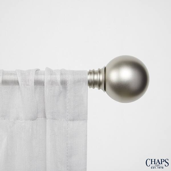 Exclusive Home Catherine 1" Curtain Rod And Finial Set, Matte Silver