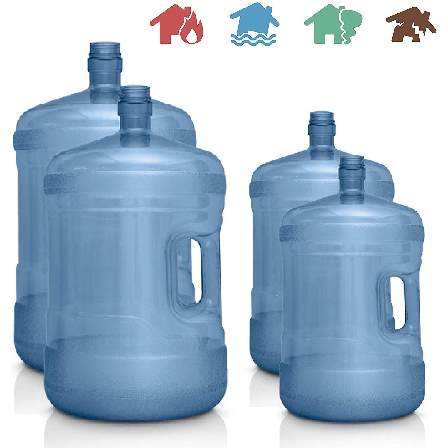 5 Gallon Water Bottle Bpa Free Screw On Cap Plastic Jug Container Free Ship...