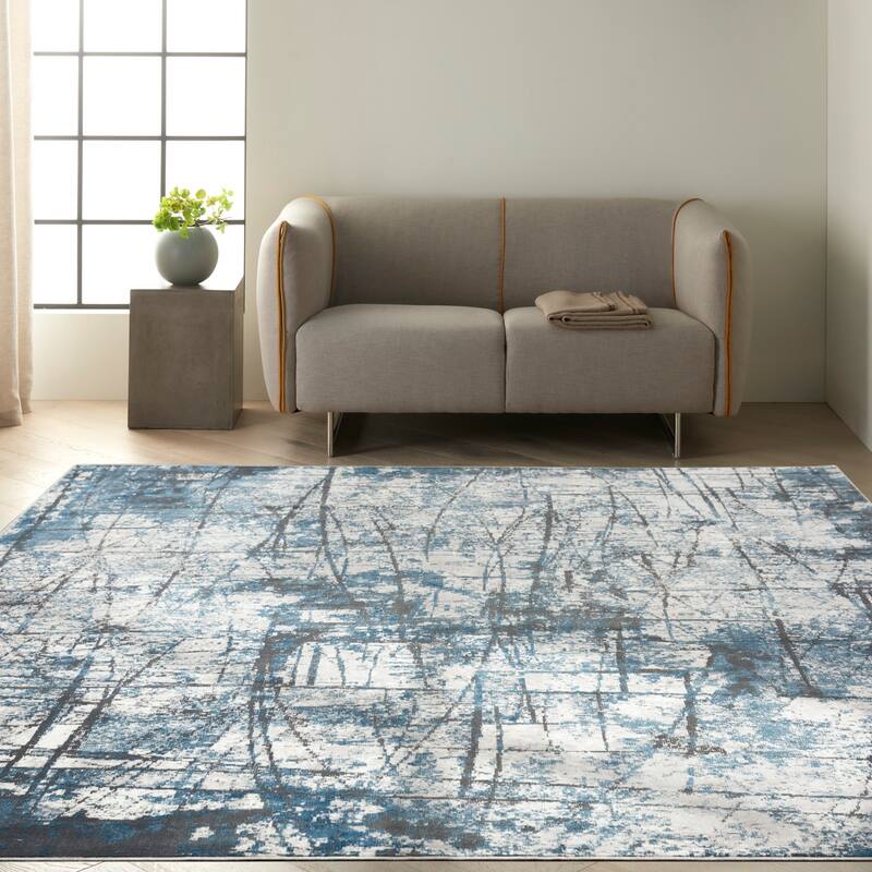Calvin Klein Vapor Area Rug - 7' 10" x 9' 10" - Grey/Blue