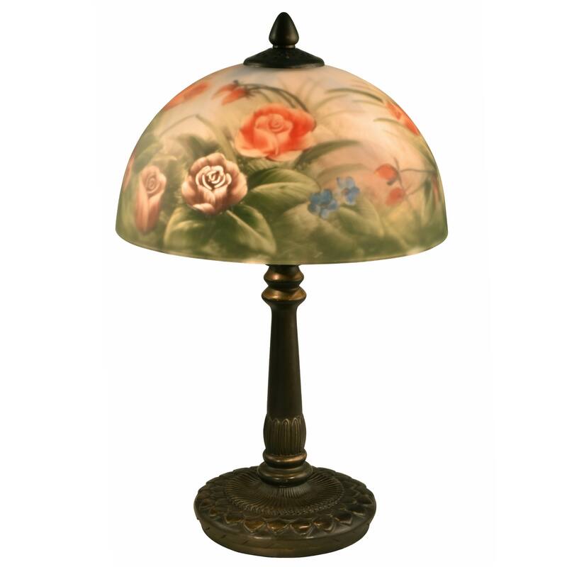 Rose Dome Hand Painted Table Lamp