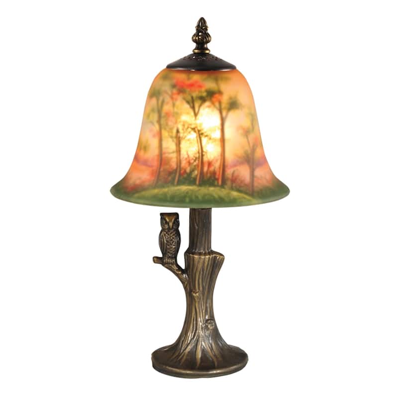 Owl Hand Painted Accent Table Lamp