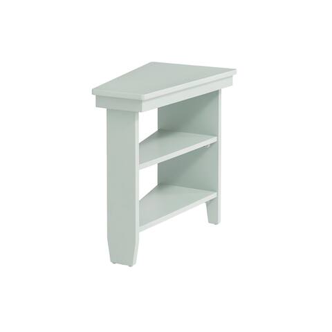 Solid Wood Dual-shelf Wedge Table - 15 in. long x 24 in. wide x 24 in. high