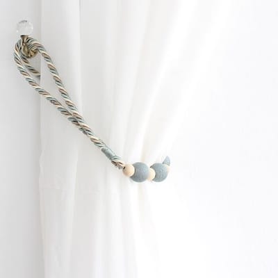 Bad Students Schoonover Weaving Wood Bead Handmade Curtain Tieback (Set of 2)