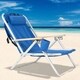 Portable High Strength Beach Chair with Adjustable Headrest Blue - Thumbnail 0