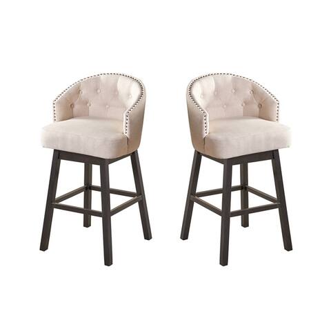 Muireall Fabric Swivel Counter Stools (Set of 2) by Christopher Knight Home - 22.00"D x 21.75" W x 39.50" H