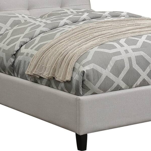 Shop Wooden Full Size Bed With Tufted Pillow Top Headboard Gray
