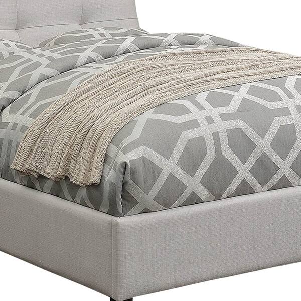 Shop Wooden Queen Size Bed With Tufted Pillow Top Headboard Gray