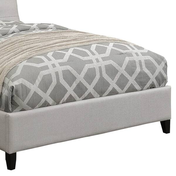 Shop Wooden Queen Size Bed With Tufted Pillow Top Headboard Gray