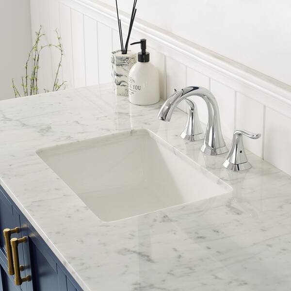 Shop Florence 48 Vanity In Royal Blue With Carrara White Marble