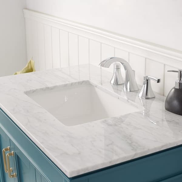 Catania 36 Vanity In Royal Green With Carrara White Marble Royal Green With Carrara White Marble