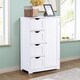 4-Drawer White Wooden Bathroom Cabinet Free Standing Cupboard - On Sale ...
