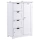 4-Drawer White Wooden Bathroom Cabinet Free Standing Cupboard