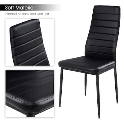 4 Pieces Dining Furniture Padded Chairs Black